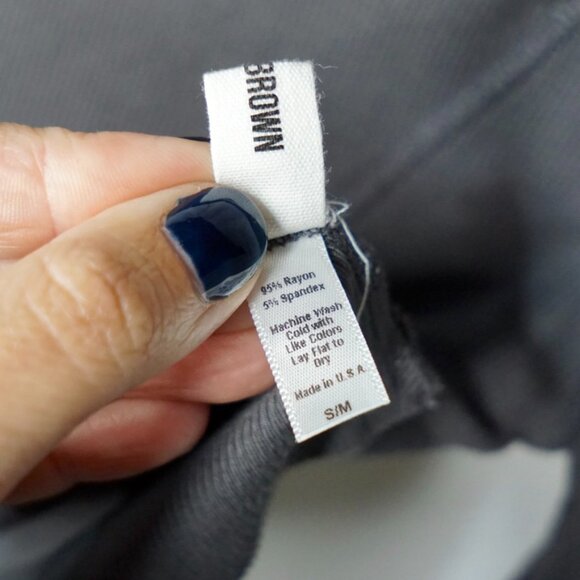 Joah Brown Contrast Stitch Long Sleeve - Size S/M - Color: Smoke Rib - Picture 8 of 12